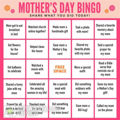 Mothers Day Bingo Shift Worship