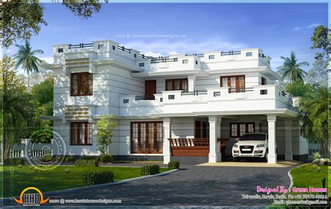 Beautiful Flat Roof House Design In 2470 Square Feet Kerala Home