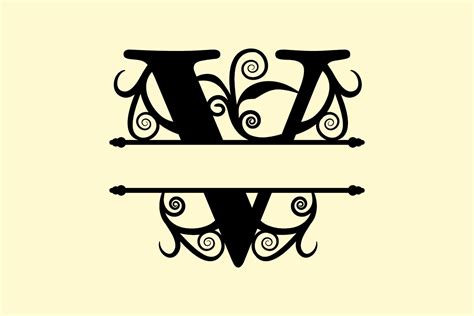 Monogram Alphabet Letters V Split Graphic By Wozart · Creative Fabrica