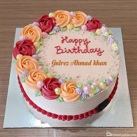 52 Happy Birthday Cake And Flowers With Name Kentooz Site