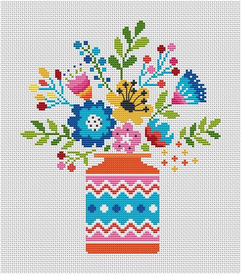 Cheerful Flowers Cross Stitch Pattern Lucie Heaton Cross Stitch Designs