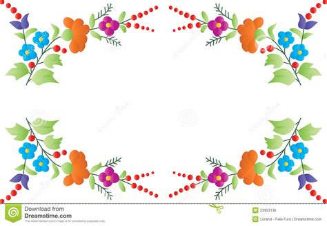 Color Floral Frame Stock Vector Illustration Of Frame 23953136