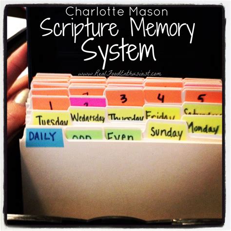 Charlotte Mason Scripture Memory System Scripture Memory Scripture
