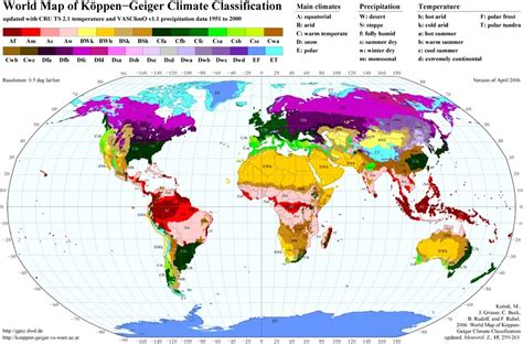 Mapa Mundial Actualizado De La Clasificación Climática De Köppen Geiger