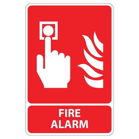 Rectangular Plastic Fire Alarm Sign Pse 0016 The Home Depot