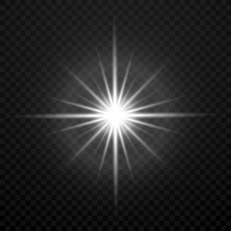 Vector White Glowing Transparent Brightly Light Star Burst Explosion I