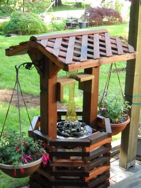 Wishing Well Fountain With Planters And Solar Lights Wishing Well