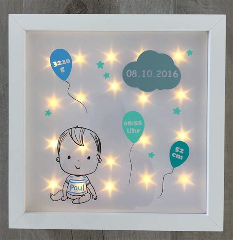 Nutzen sie bitte die pfeile unten, um sich weitere bilder anzuschauen oder zum letzten bild. Illuminated picture frame with baby and dates of birth, night light, gift birth or baptism, LED ...