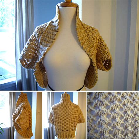 Beautiful Skills Crochet Knitting Quilting Bolero With Lace Pattern