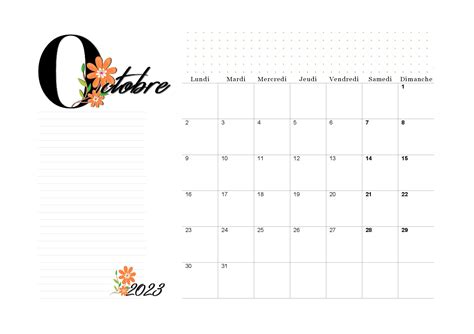 Calendrier Doctobre 2023 à Imprimer Calendriers Pdf