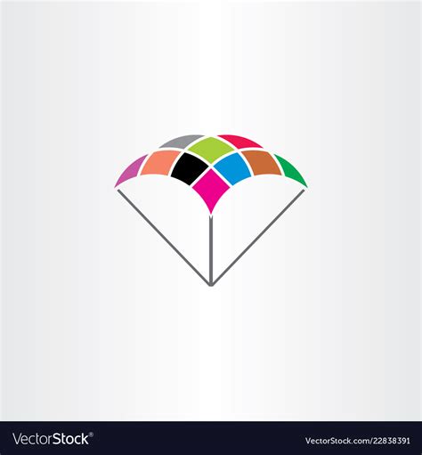 Parachute Logo Symbol Colorful Icon Royalty Free Vector