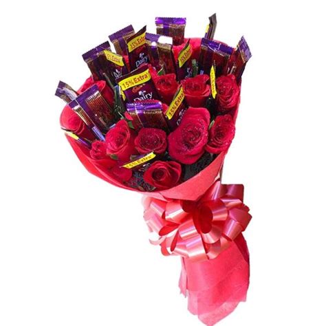 Order Chocolate Cum Roses Bouquets In Gurgaon Midnight Delivery Available