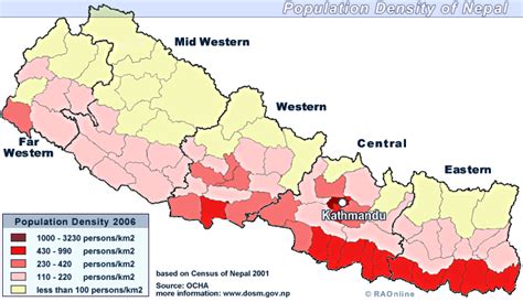 Raonline Nepal Nepal Maps Population Density Of Nepal