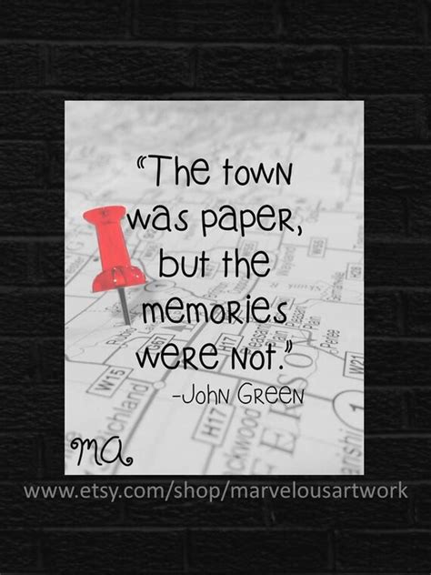 Items Similar To John Green Paper Towns John Green Movie Quote Poster