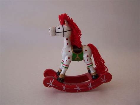 Vintage Wooden Toy Rocking Horse Ornament From 1960s Holiday Etsy Uk