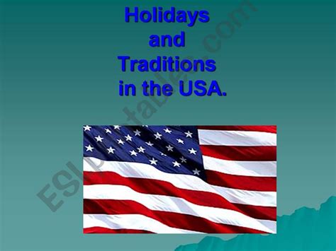 Esl English Powerpoints Holidays And Traditions In The Usa