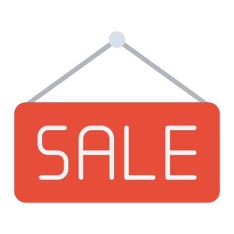 Sales, discounts and allowances in the prices of goods. Free Sale Icon, Symbol. Download in PNG, SVG format.