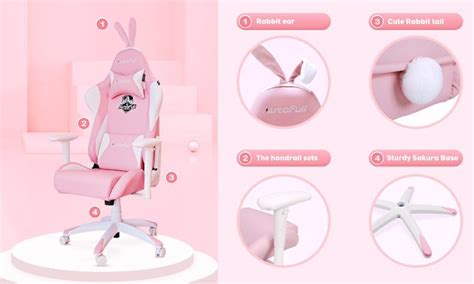 Autofull Pink Bunny Chair 2021 Review Bunny Ears Cuteness Overload