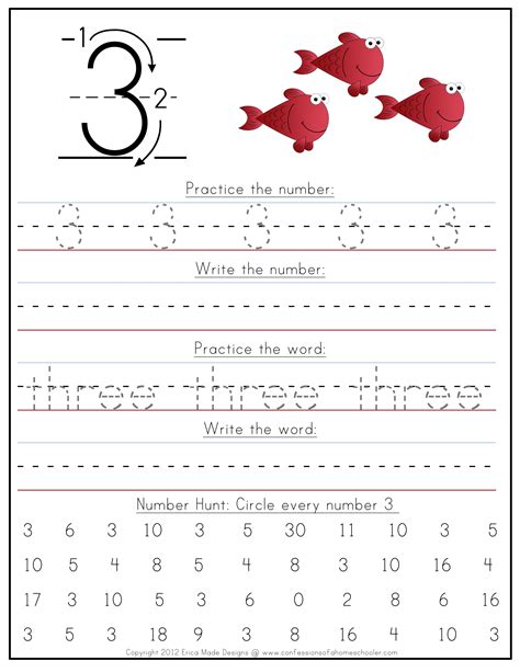 Handwriting Numbers Practice Sheets