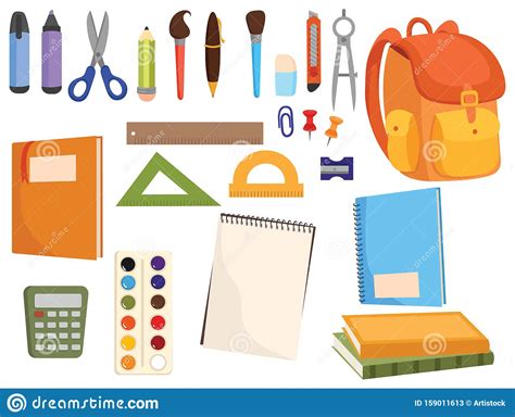 Set Of Accessories For The School Collection Of Stationery For