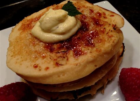 Cr Me Br L E Pancakes Topped With Tahitian Vanilla Bean Custard And