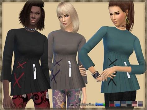 The Sims Resource Pleating Blouse By Bukovka • Sims 4 Downloads Sims