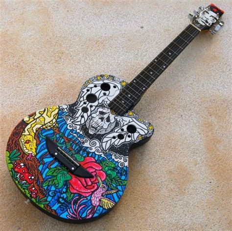 Acoustic Guitar Custom Hand Painted Posca Coloured Domestika