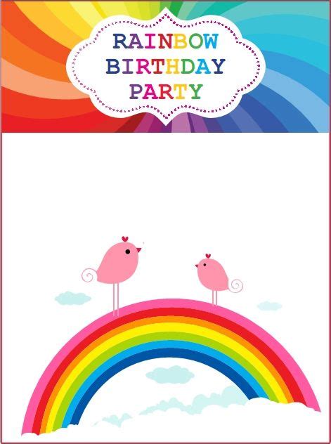 Free Printable Invitation Rainbow Invitations Rainbow Party