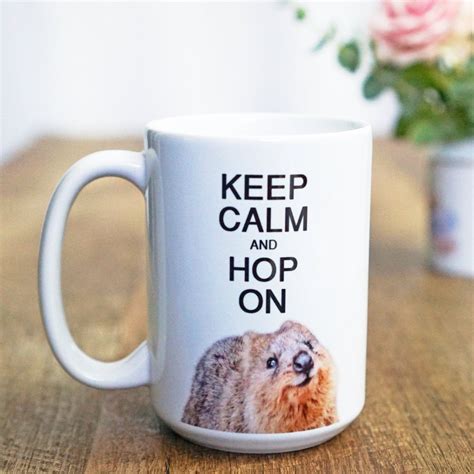 Keep Calm And Hop On Quokka Mug Cute Animal Mug Funny Coffee Etsy