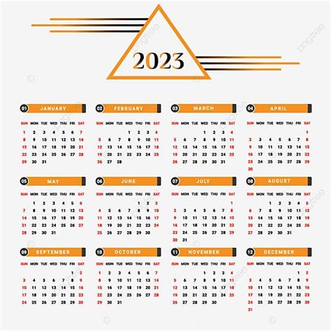 تقويم عام 2023 بشكل هندسي أصفر وأسود تقويم 2023 التقويم 2023 Png