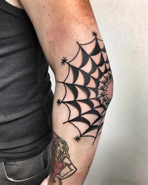 Black Spider Web Tattoo On Elbow Best Tattoo Ideas