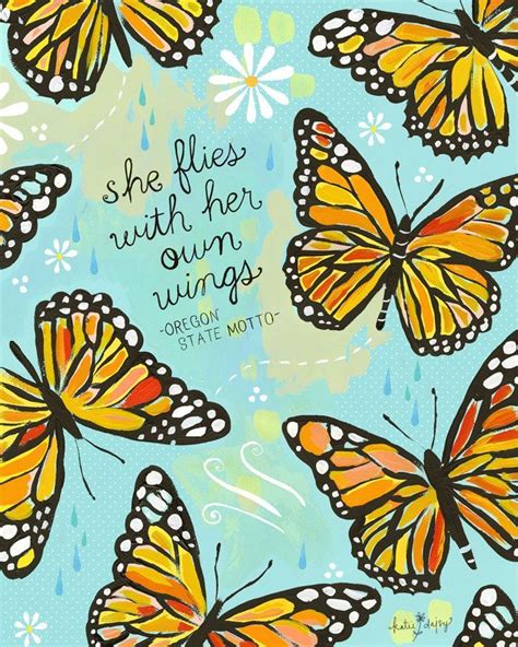 She Flies With Her Own Wings Art Print Etsy Butterfly Quotes Words