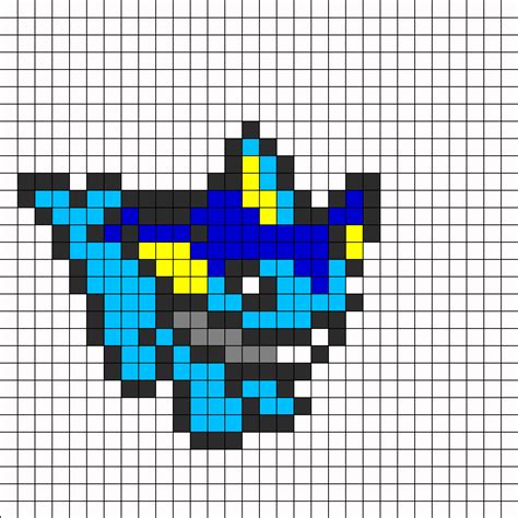 Pixel art graphics pixel rainbow, flying heart, text, color png. Vaporeon Perler Bead Pattern / Bead Sprite | Perler bead ...