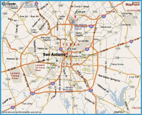 Click the map and drag to move the map around. San Antonio Map Texas - TravelsFinders.Com