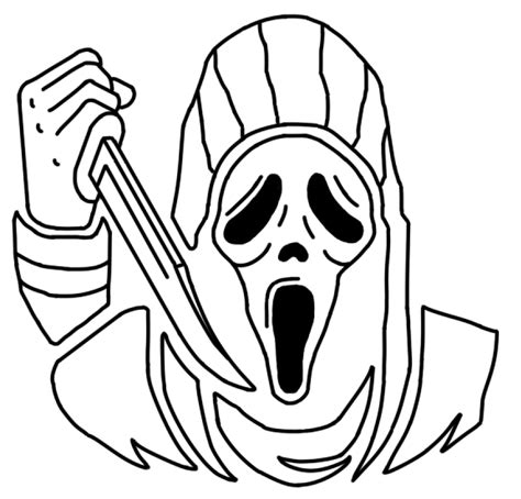 Scream Ghostface Clipart Ghost Printable Coloring Sketch Coloring Page