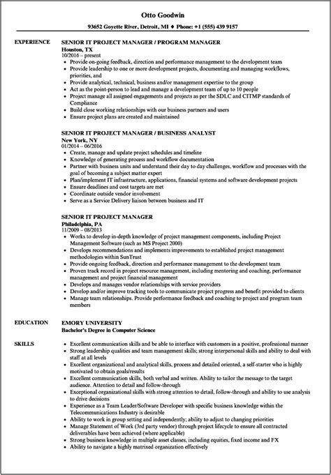 Technical Project Manager Resume Sample India Resume Example Gallery