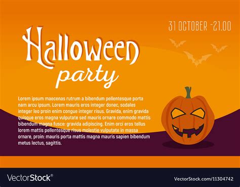 Greeting Card Or Invitation Halloween Party Vector Image