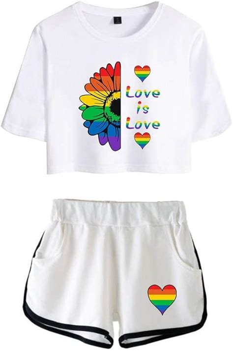 I M Pround Of You Lgbt Gay Lesbian Pride Crop Top T Shirt Et Short