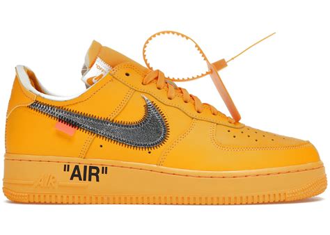 Nike Air Force 1 Low Off White University Gold Metallic Silver Dd1876 700