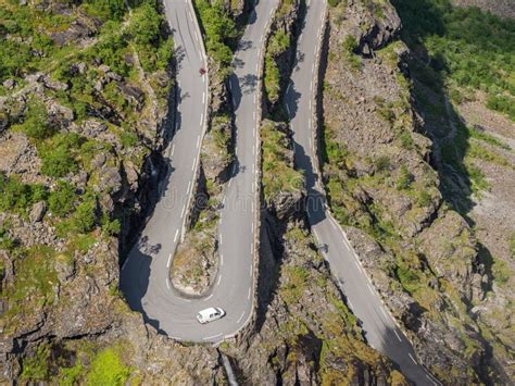 Curvy Mountain Road In Norway Stock Photo Image Of Rugged Scenic