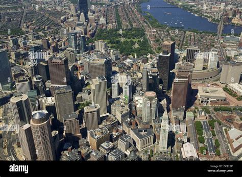 Downtown Aerial View Boston Massachusetts Usa Stock Photo Alamy