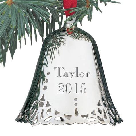 Personalized Silver Tone Bell Ornament Engraved Miles Kimball Bell