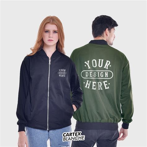 Jual Cartexblanche Jaket Bomber Sablon Bordir Unisex Pria Wanita