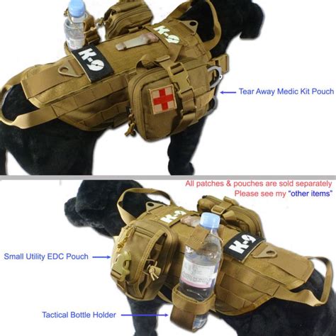 Tactical Dog K9 Training Molle Vest Harness 5 Sizes 9 Colors Option