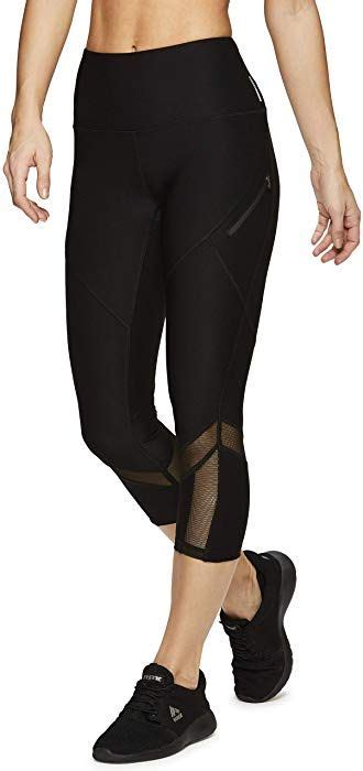 rbx active women s mesh zip pocket running capri yoga leggings spring black xl running capris