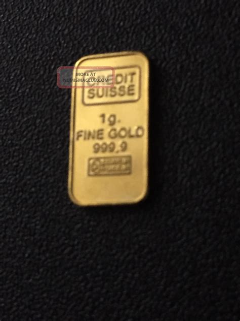 Credit Suisse 1 Gram Gold Bullion Bar 999 9 24k Pure Solid Gold 1g