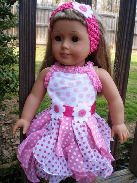 pink and white polka dot outfit for 18 by sassydollcreations girls clothes patterns doll dress