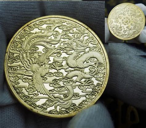 Culture Of Chinese Zodiac Dragon And Phoenix Lucky Happiness Wish Coin