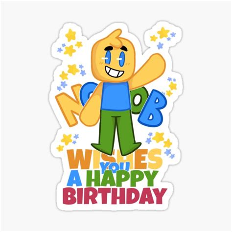 Roblox Birthday Card Noob Wishes You A Happy Birthday Sticker By