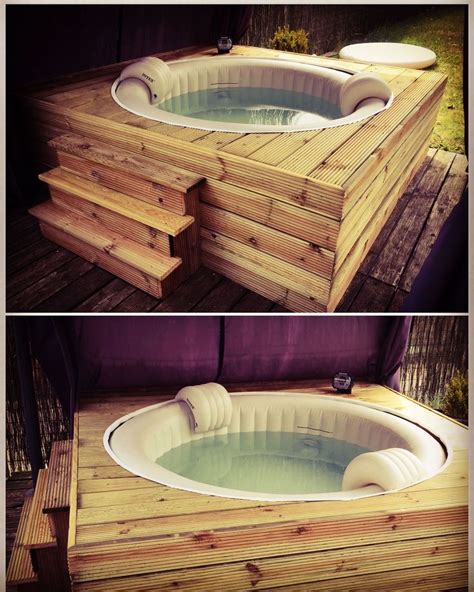 The miami lazy spa was first released in late 2013 with a number of newer models released since then. Habillage jacuzzi gonflable intex. Fabrication d'un ...